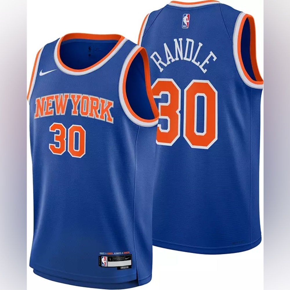 Nike Youth Knicks Julius Randle #30 Swingman Jersey – Blue M – New With Tags